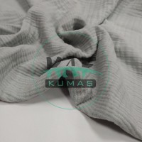 Dört Katlı Bürümcük Pamuk Müslin Kumaş | Geniş En | Gri