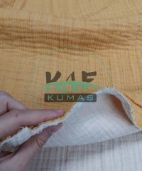 Dört Katlı Bürümcük Pamuk Müslin Kumaş | İki Renkli: Hardal ve Natural Dört Katlı Bürümcük Pamuk Müslin Kumaş | İki Renkli: Hardal ve Natural