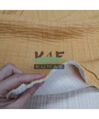 Dört Katlı Bürümcük Pamuk Müslin Kumaş | İki Renkli: Hardal ve Natural Dört Katlı Bürümcük Pamuk Müslin Kumaş | İki Renkli: Hardal ve Natural