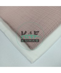 Dört Katlı Bürümcük Pamuk Müslin Kumaş | Soft Pembe Dört Katlı Bürümcük Pamuk Müslin Kumaş | Soft Pembe