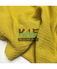 Dört Katlı Bürümcük Pamuk Müslin Kumaş | Sonbahar Sarısı Dört Katlı Bürümcük Pamuk Müslin Kumaş | Sonbahar Sarısı