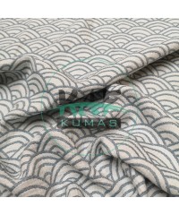 Desenli Dört Katlı Bürümcük Pamuk Müslin Kumaş | Günbatımı Mavi