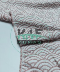 Desenli Dört Katlı Bürümcük Pamuk Müslin Kumaş | Günbatımı Pembe