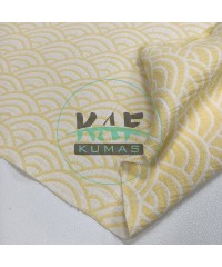 Desenli Dört Katlı Bürümcük Pamuk Müslin Kumaş | Günbatımı Sarı