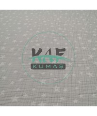 Desenli Dört Katlı Bürümcük Pamuk Müslin Kumaş | Gri Yıldızlar Desenli Dört Katlı Bürümcük Pamuk Müslin Kumaş | Gri Yıldızlar