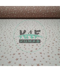 Desenli Dört Katlı Bürümcük Pamuk Müslin Kumaş | Pembe Yıldızlar