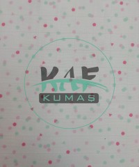 Baskılı Bambu Karışımlı Müslin Kumaş | Pembe Yeşil Şekiller Baskılı Bambu Karışımlı Müslin Kumaş | Pembe Yeşil Şekiller