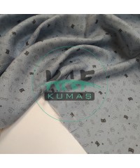 Baskılı Bambu Karışım Müslin Kumaş | Boyalı Zemin Karakter Desen Baskılı Bambu Karışım Müslin Kumaş | Boyalı Zemin Karakter Desen