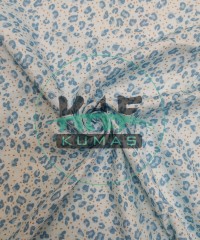 Baskılı Bambu Karışım Müslin Kumaş | Mavi Leopar  Baskılı Bambu Karışım Müslin Kumaş | Mavi Leopar