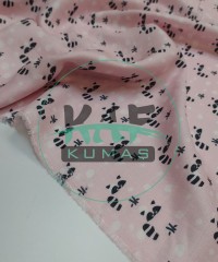 Baskılı Bambu Karışım Müslin Kumaş | Pembe Zemin Rakun Desen Baskılı Bambu Karışım Müslin Kumaş | Pembe Zemin Rakun Desen