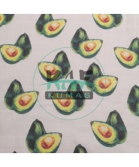 Baskılı %100 Pamuk Müslin Kumaş | Avokado Baskılı %100 Pamuk Müslin Kumaş | Avokado