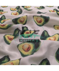 Baskılı %100 Pamuk Müslin Kumaş | Avokado Baskılı %100 Pamuk Müslin Kumaş | Avokado