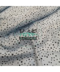 Baskılı Bambu Karışım Müslin Kumaş | Mavi Zemin Puantiye