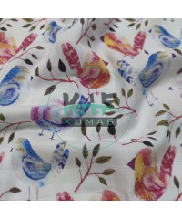 Baskılı %100 Pamuk Müslin Kumaş | Renkli Kuşlar Baskılı %100 Pamuk Müslin Kumaş | Renkli Kuşlar