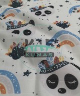 Baskılı %100 Pamuk Müslin Kumaş | Kızılderili Panda