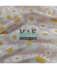 Baskılı %100 Pamuk Müslin Kumaş | Papatya 11-57