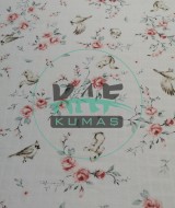 Baskılı %100 Pamuk Müslin Kumaş | Pembe Gül ve Küçük Hayvanlar