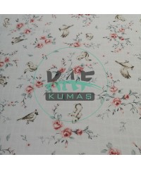 Baskılı %100 Pamuk Müslin Kumaş | Pembe Gül ve Küçük Hayvanlar Baskılı %100 Pamuk Müslin Kumaş | Pembe Gül ve Küçük Hayvanlar