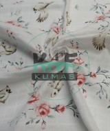 Baskılı %100 Pamuk Müslin Kumaş | Pembe Gül ve Küçük Hayvanlar