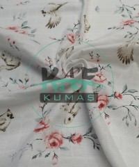 Baskılı %100 Pamuk Müslin Kumaş | Pembe Gül ve Küçük Hayvanlar Baskılı %100 Pamuk Müslin Kumaş | Pembe Gül ve Küçük Hayvanlar
