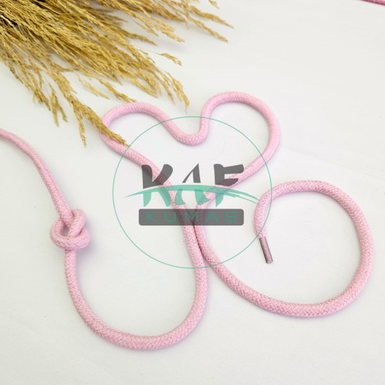 Pamuk Sweatshirt İpi | Plastik Uçlu 125 cm Kordon | Pembe Pamuk Sweatshirt İpi | Plastik Uçlu 125 cm Kordon | Pembe