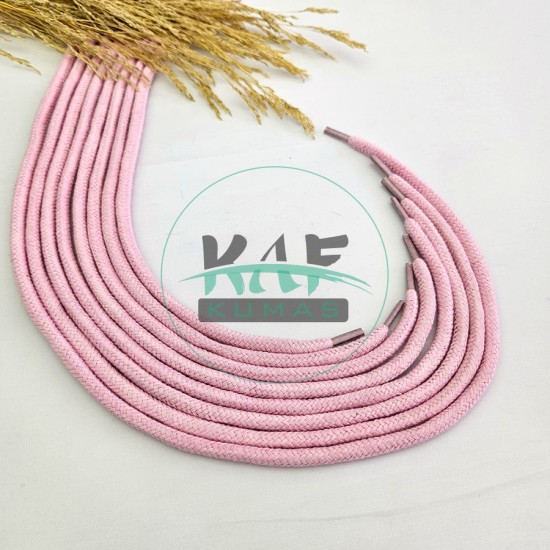 Pamuk Sweatshirt İpi | Plastik Uçlu 125 cm Kordon | Pembe Pamuk Sweatshirt İpi | Plastik Uçlu 125 cm Kordon | Pembe