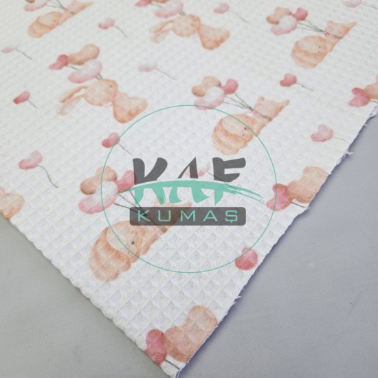 Baskılı Waffle Pike Kumaş | Tavşan