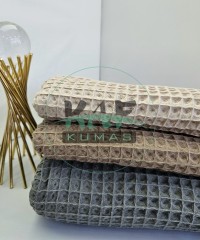 Büyük Kareli Waffle Pike Kumaş | 100% Pamuk | W-04 Büyük Kareli Waffle Pike Kumaş | 100% Pamuk | W-04
