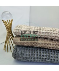 Büyük Kareli Waffle Pike Kumaş | 100% Pamuk | W-04