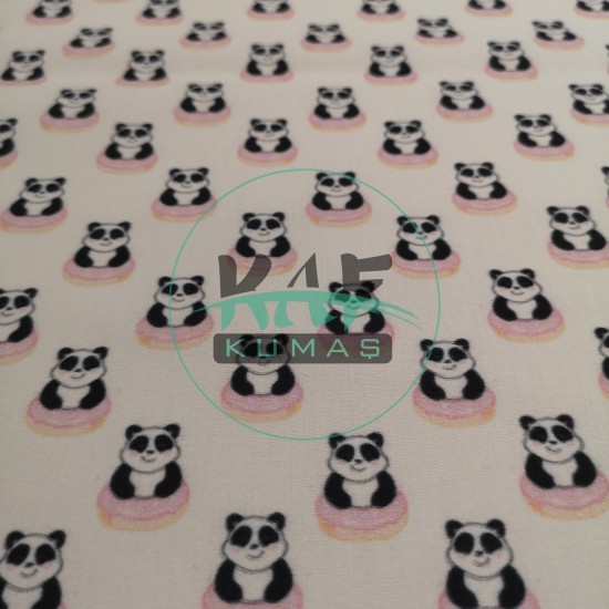 Baskılı Poplin Kumaş | Sevimli Panda Baskılı Poplin Kumaş | Sevimli Panda