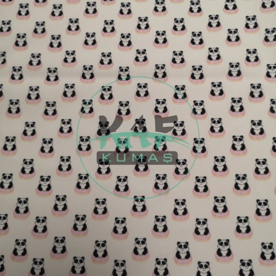 Baskılı Poplin Kumaş | Sevimli Panda Baskılı Poplin Kumaş | Sevimli Panda