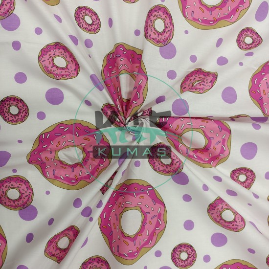 Baskılı Poplin Kumaş | Donut Baskılı Poplin Kumaş | Donut