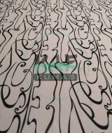 Şifon Kumaş | Ekru Siyah Geometrik