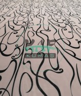 Şifon Kumaş | Pembe Siyah Geometrik