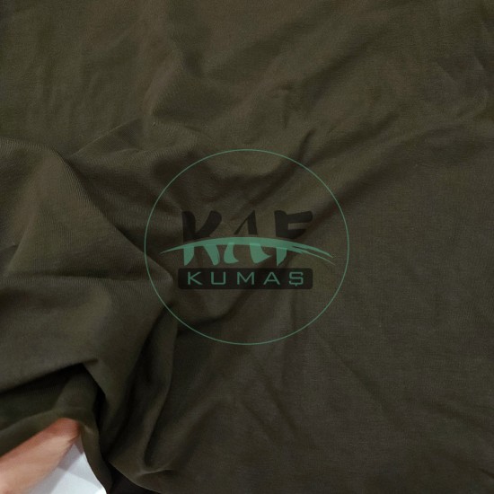 Penye Süprem Kumaş | %95 Pamuk %5 Elastan | Koyu Haki