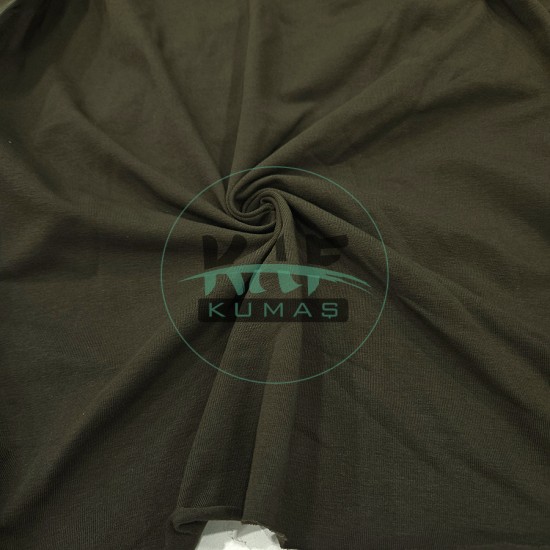Penye Süprem Kumaş | %95 Pamuk %5 Elastan | Koyu Haki