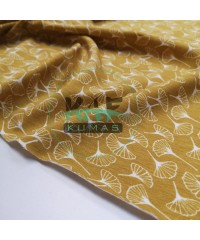 Baskılı Penye Süprem Kumaş | Hardal Motif Baskılı Penye Süprem Kumaş | Hardal Motif