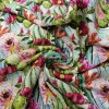 Baskılı Pamuk Penye Süprem Kumaş| Renkli Çiçekler
