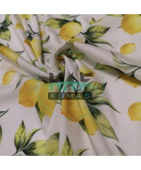 Dijital Baskılı Penye Süprem Kumaş  | Limon