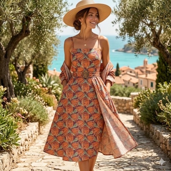 %100 Pamuk Dokuma Vual Kumaş | Terracotta Renk Yazlık Elbiselik Kumaş