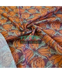 %100 Pamuk Dokuma Vual Kumaş | Terracotta Renk Yazlık Elbiselik Kumaş
