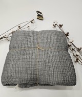 7 Katlı Antrasit Çift Taraflı Dolgulu Çift Kişilik Müslin Battaniye | 230 x 240 cm