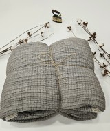 7 Katlı Gri Çift Taraflı Dolgulu Çift Kişilik Müslin Battaniye | 230 x 240 cm