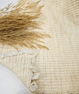 7 Katlı Krem Çift Taraflı Dolgulu Çift Kişilik Müslin Battaniye | 230 x 240 cm