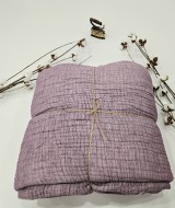 7 Katlı Mor Çift Taraflı Dolgulu Çift Kişilik Müslin Battaniye | 230 x 240 cm