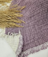 7 Katlı Mor Çift Taraflı Dolgulu Çift Kişilik Müslin Battaniye | 230 x 240 cm