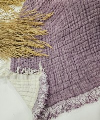 7 Katlı Mor Çift Taraflı Dolgulu Çift Kişilik Müslin Battaniye | 230 x 240 cm 7 Katlı Mor Çift Taraflı Dolgulu Çift Kişilik Müslin Battaniye | 230 x 240 cm