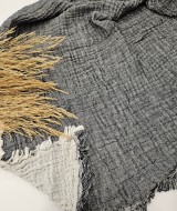 4 Katlı Antrasit Çift Taraflı Çift Kişilik Müslin Battaniye | 230 x 240 cm