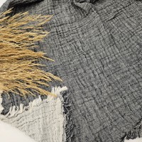 4 Katlı Antrasit Çift Taraflı Çift Kişilik Müslin Battaniye | 230 x 240 cm