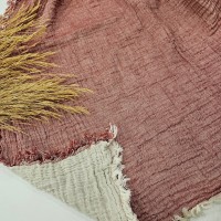 Battal Boy 4 Katlı Bordo Çift Taraflı Çift Kişilik Müslin Battaniye | 260 x 280 cm